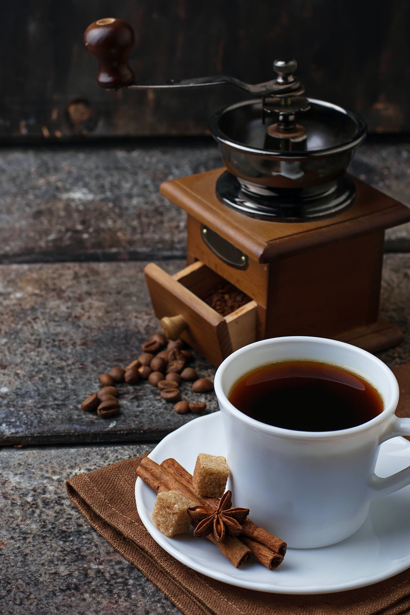 cup of coffee and coffee beans 1